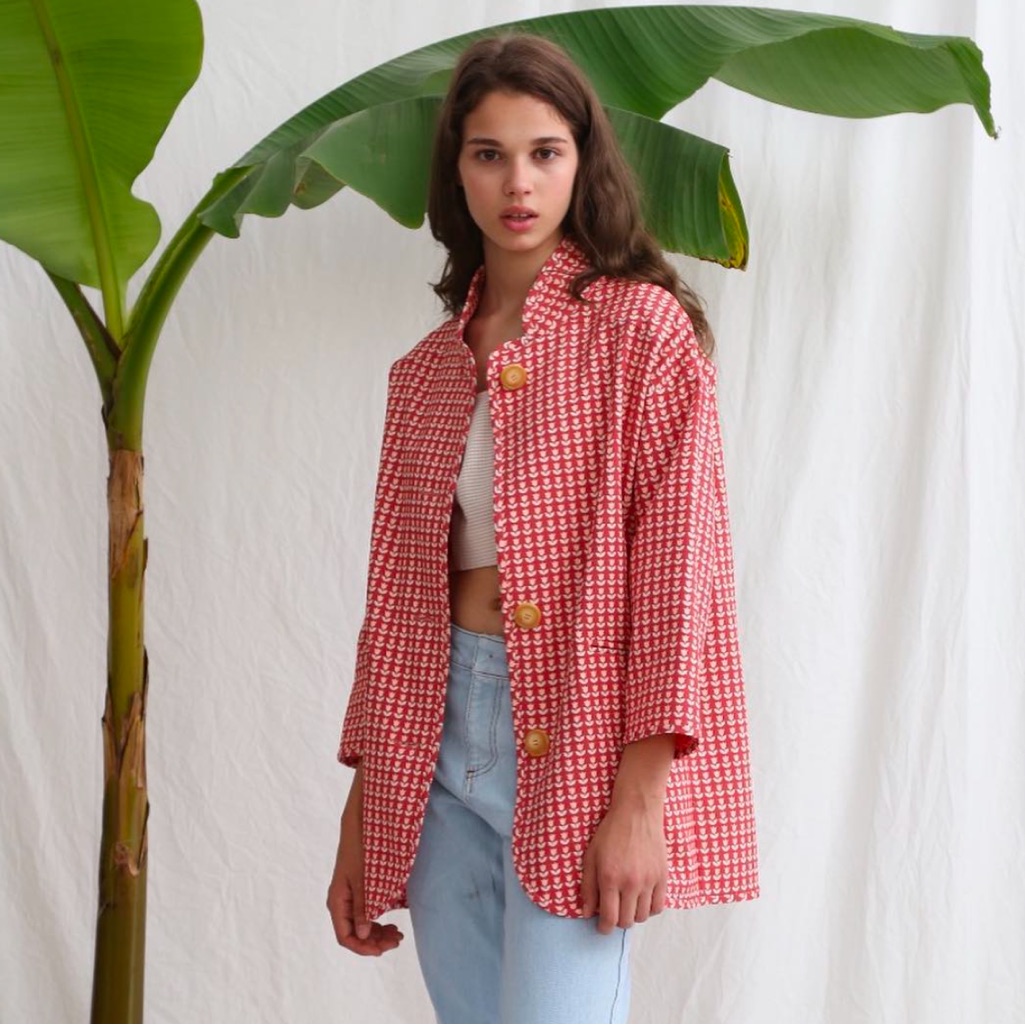 N-Duo Full Bloom Red Floral Jacket Nwt